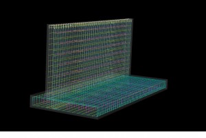 片持ばり式擁壁の設計_3D配筋図