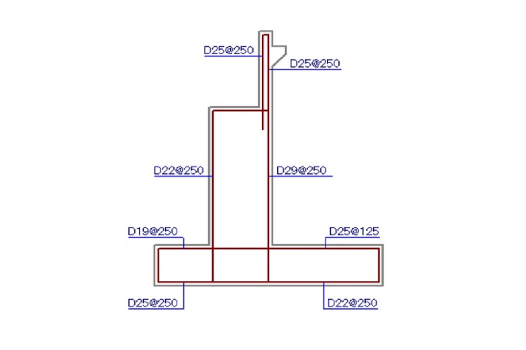 逆T式橋台の設計_鉄筋組立図