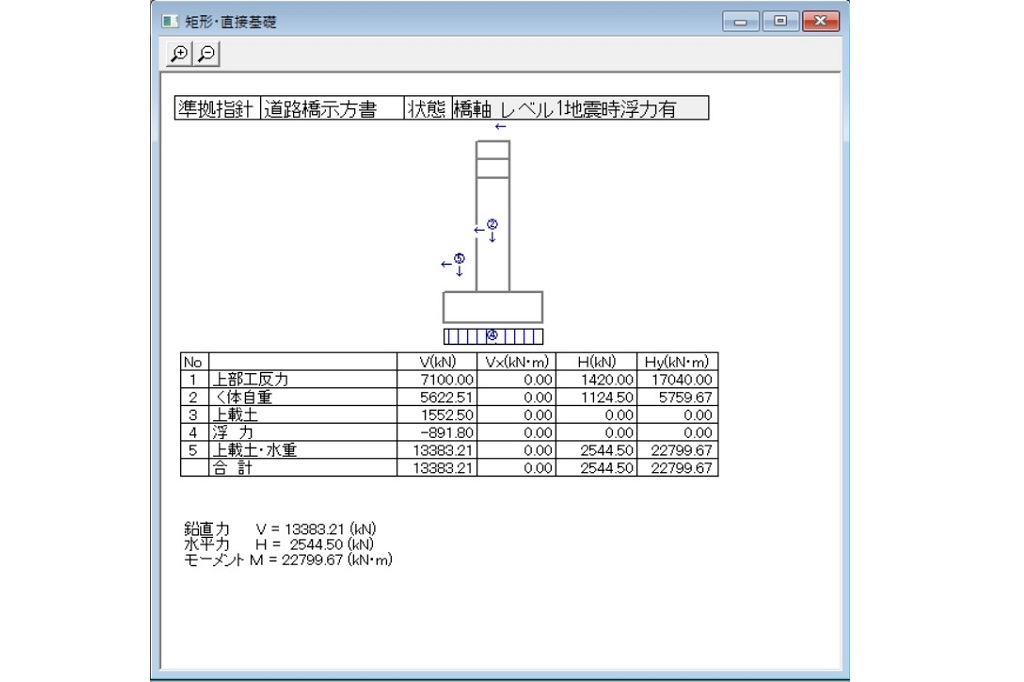 RC橋脚の設計(H24年道示版)_作用力集計図