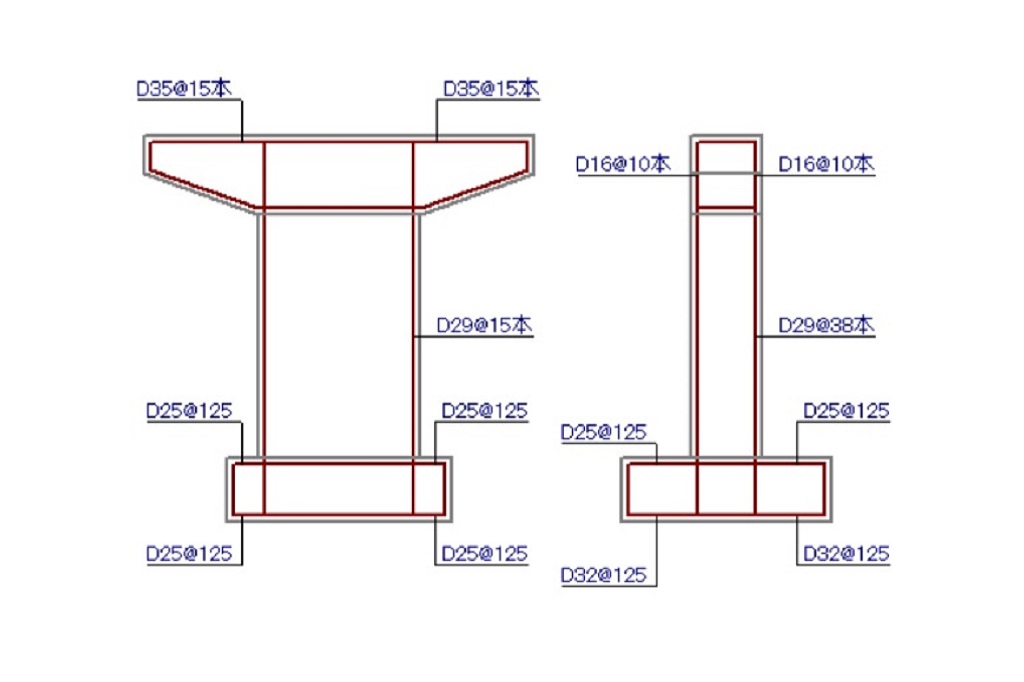 RC橋脚の設計(H24年道示版)_鉄筋組立図